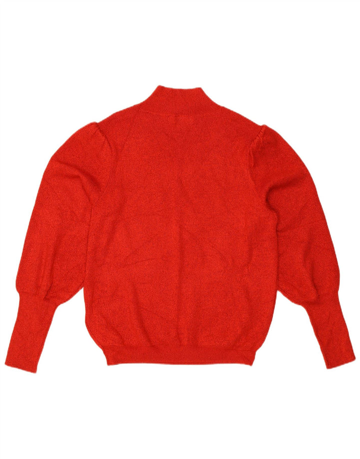 Suéter feminino Marks & Spencer com gola tartaruga Reino Unido 12 viscose vermelha média
