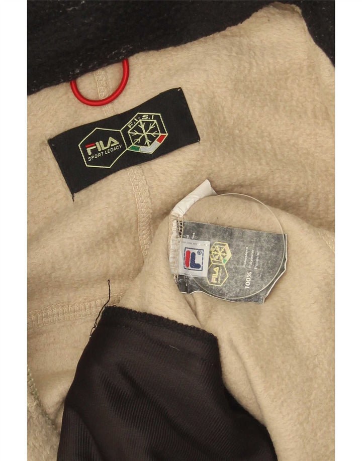 Fila Mens Fleece Jacket UK 40 Grande Poliéster Colourblock Bege