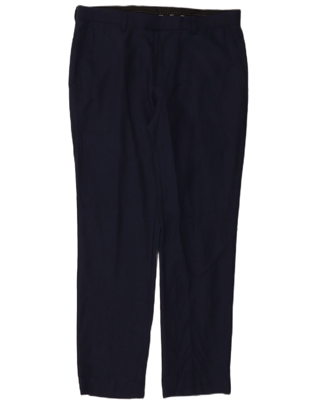 Calça masculina Dkny Regular Fit W32 L30 Lã Azul Marinho