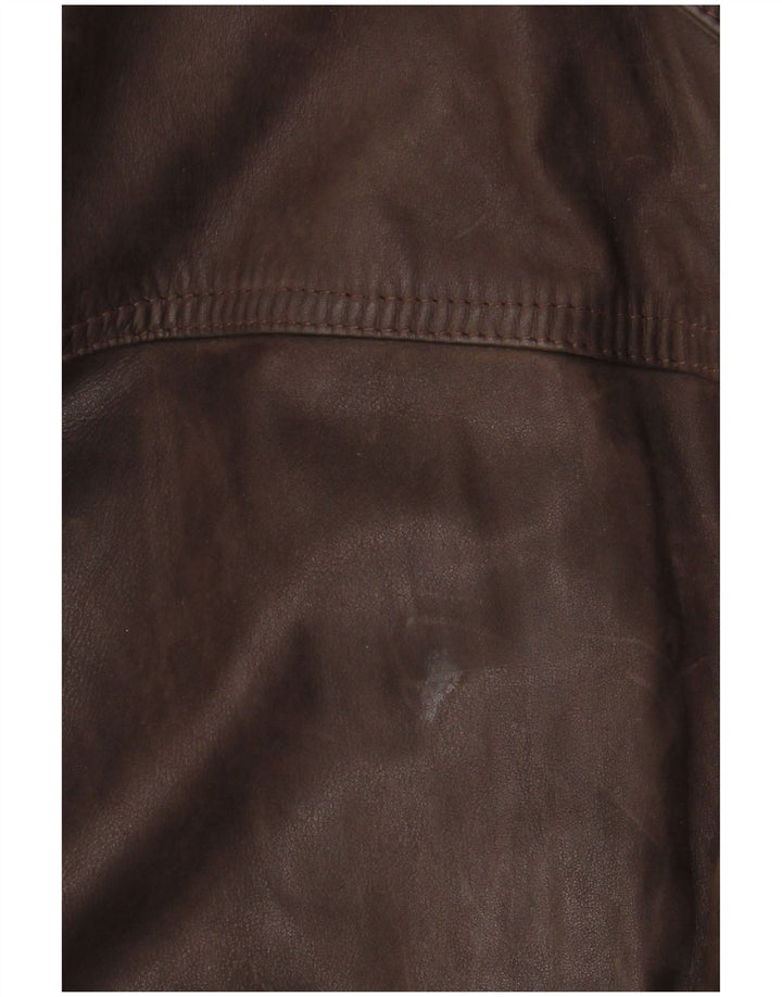 Jaqueta blazer masculina de couro com 4 botões BIKERS IT 58 4XL couro marrom