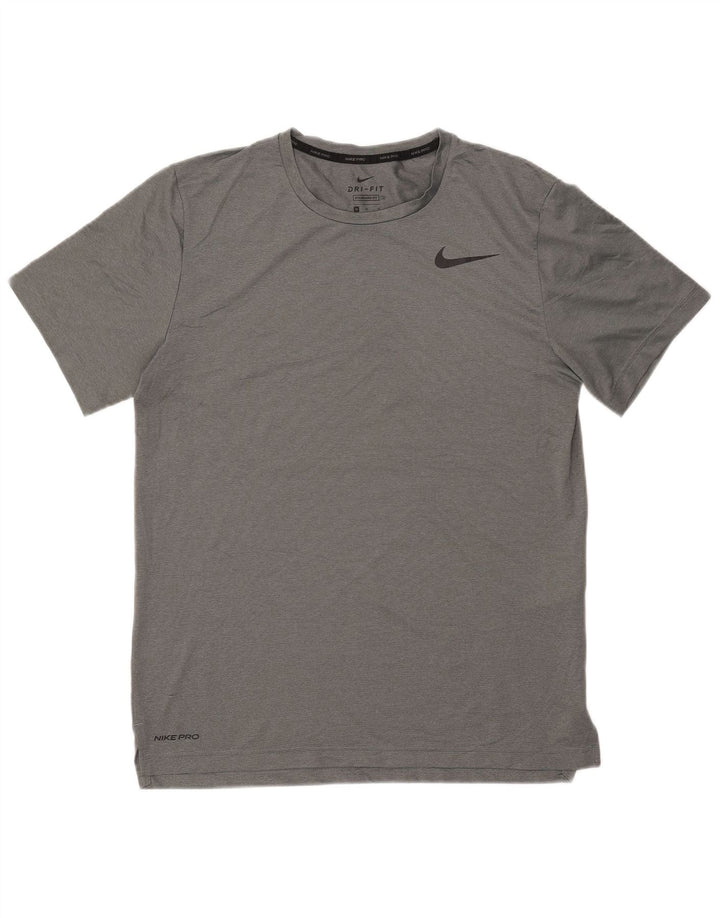 Camiseta masculina NIKE Dri Fit Standard Fit Top cinza médio poliéster