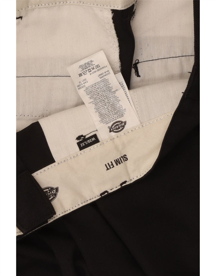 Calças Dickies masculinas Slim Fit Chino W36 L32 poliéster preto