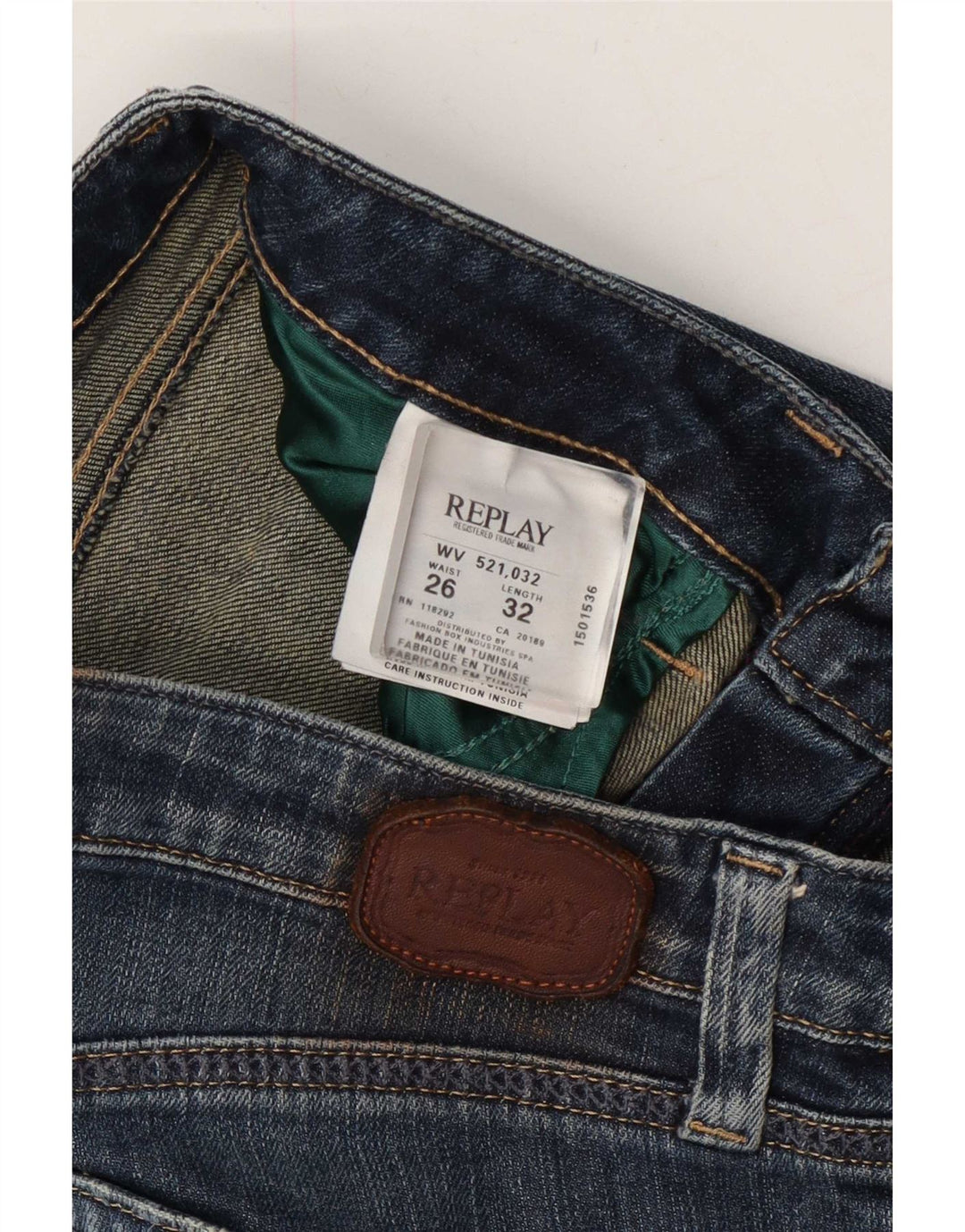 Replay Jeans Slim Feminino W26 L32 Azul Algodão