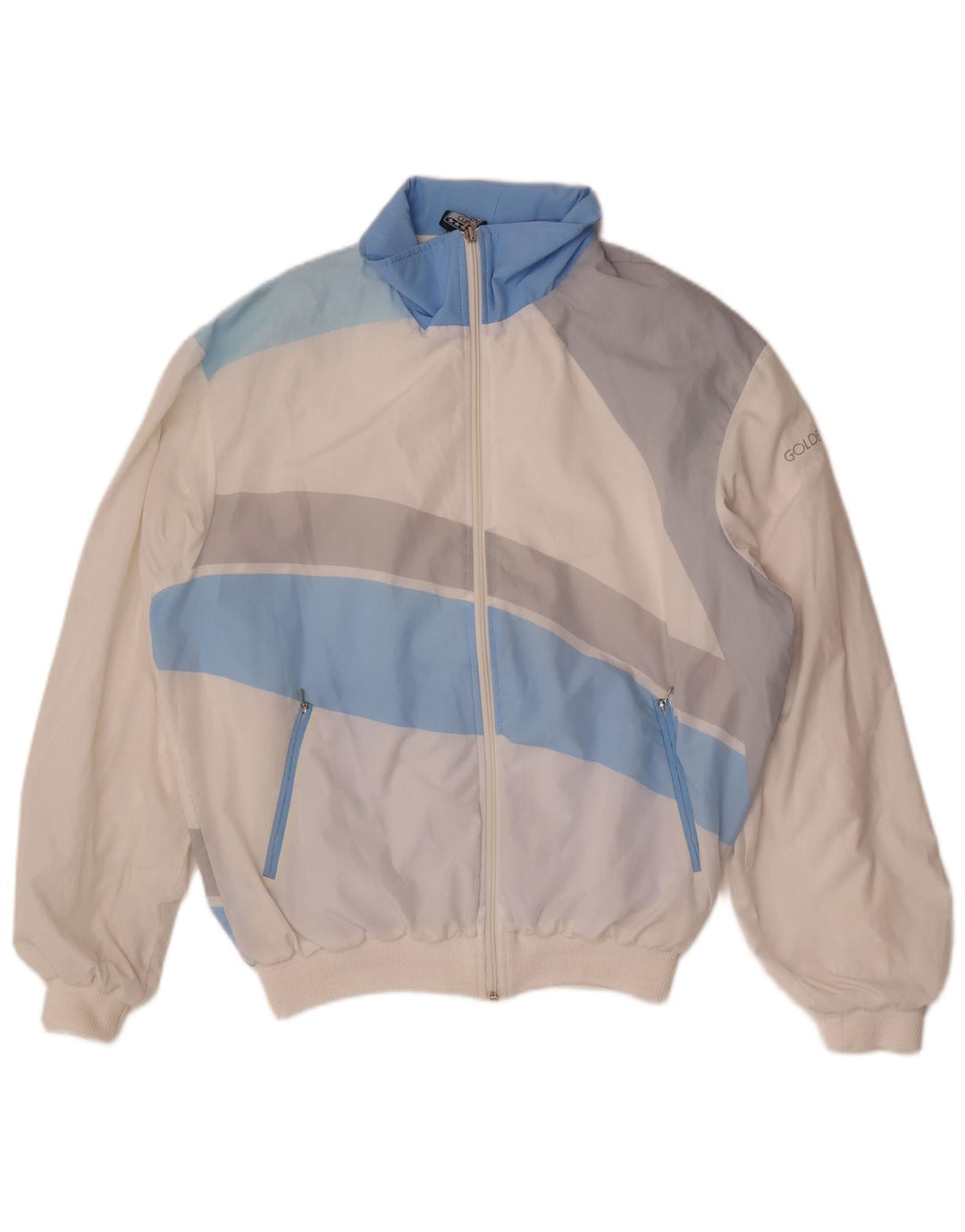 Jaqueta de treino feminina Golden Cup UK 14 médio branco colorblock