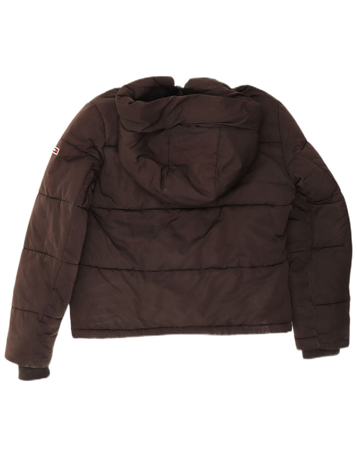 Jaqueta Tommy Hilfiger Feminina Crop Oversized Acolchoada UK 6 XS Cinza Poliamida