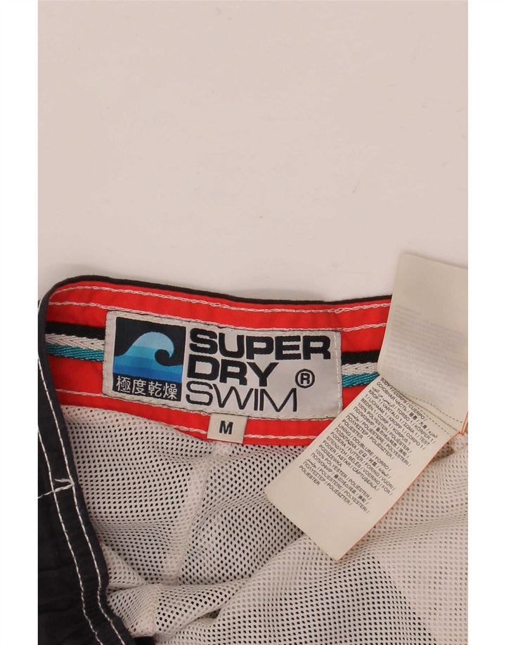 Shorts de natação masculino Superdry Graphic azul marinho médio poliéster
