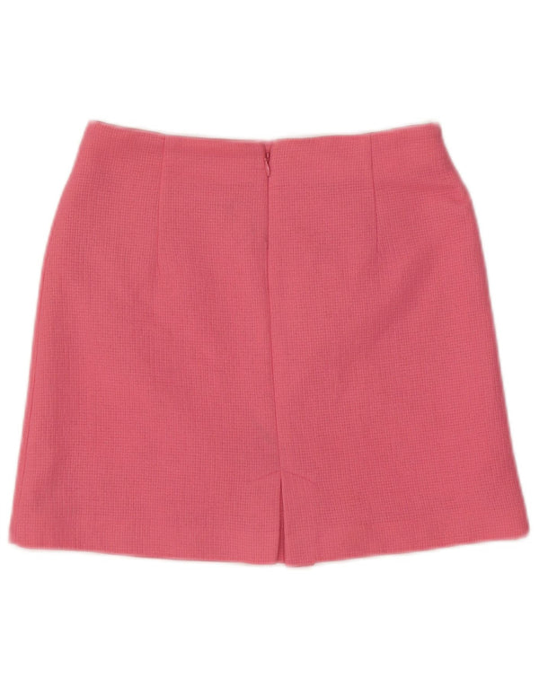 Mini saia feminina Zara XS W24 poliéster rosa