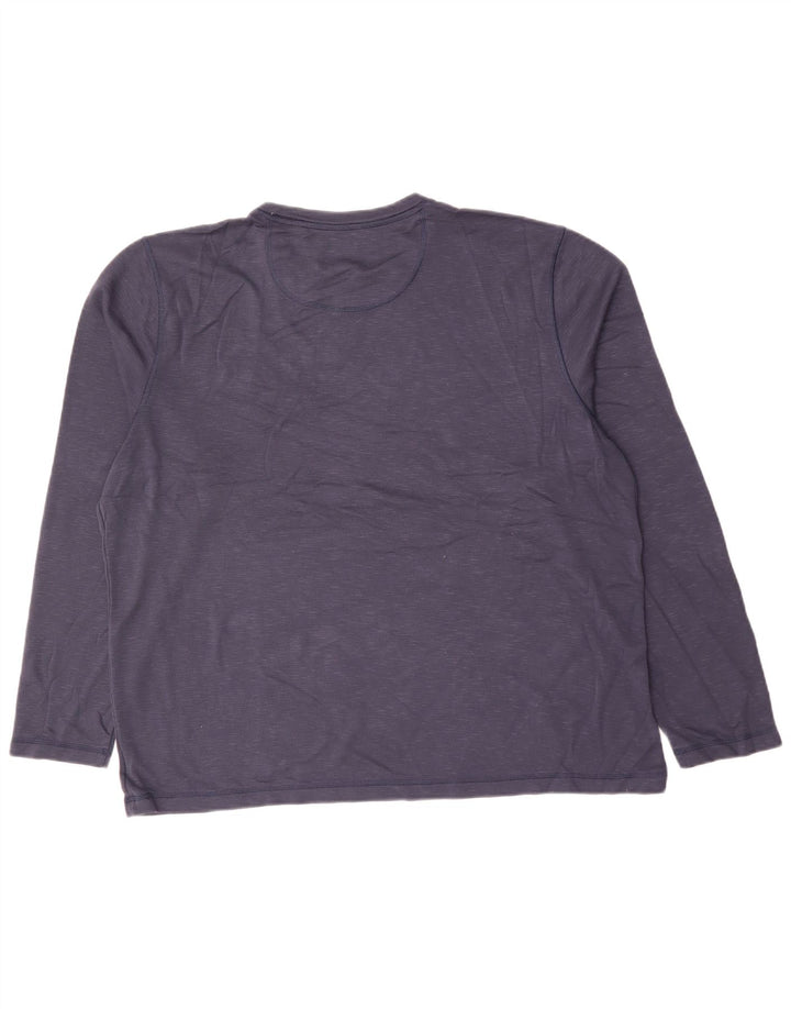 ORVIS Top masculino de manga comprida 2XL rayon manchado azul marinho