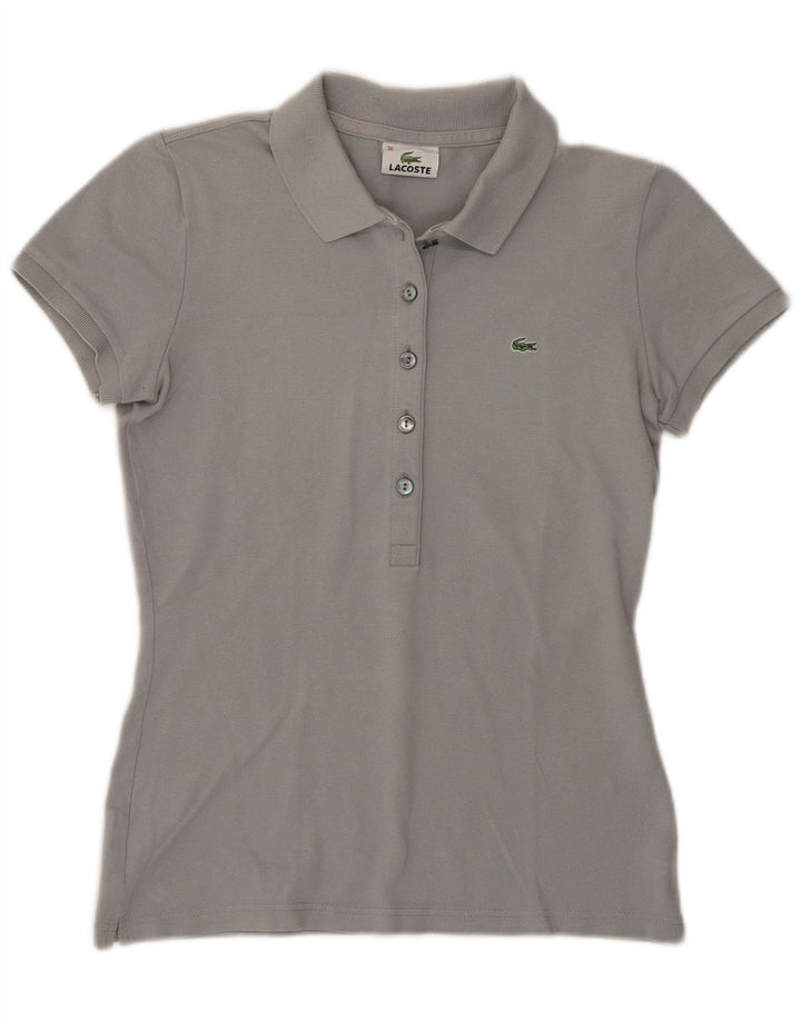 Camisa polo feminina Lacoste tamanho 36 pequeno algodão cinza
