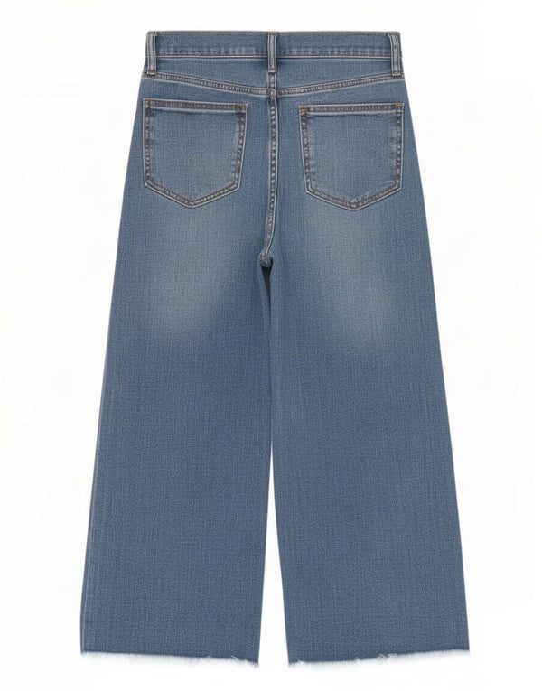 Jeans feminino Gap cintura alta com perna larga W25 L24 algodão azul