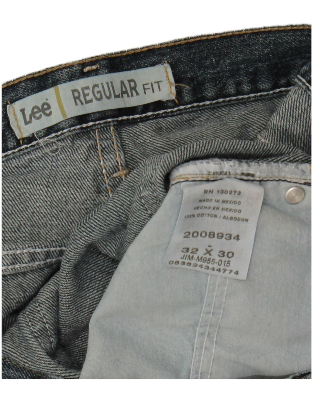 Lee Mens Regular Fit Straight Jeans W32 L30 Azul Algodão