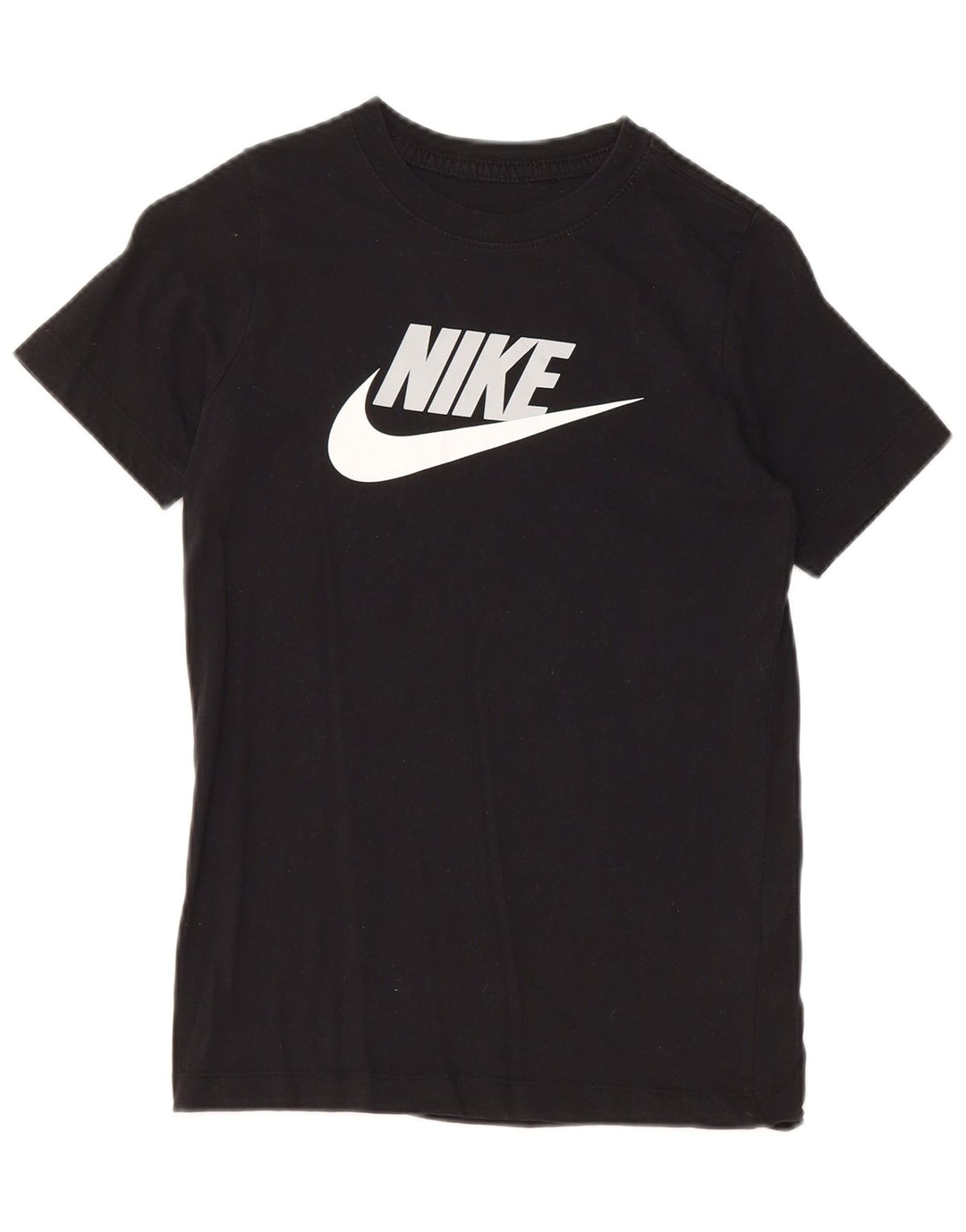 Camiseta gráfica masculina NIKE Top 10-11 anos médio preto algodão