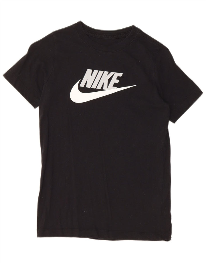 Camiseta gráfica masculina NIKE Top 10-11 anos médio preto algodão
