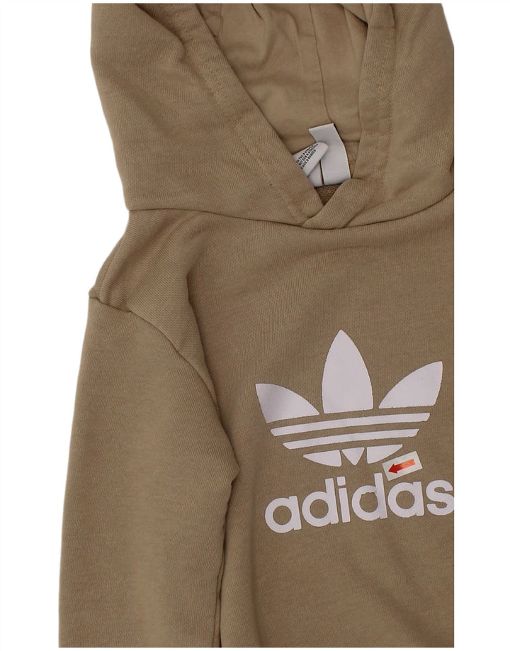 Suéter com capuz gráfico ADIDAS para meninas 18-24 meses algodão bege