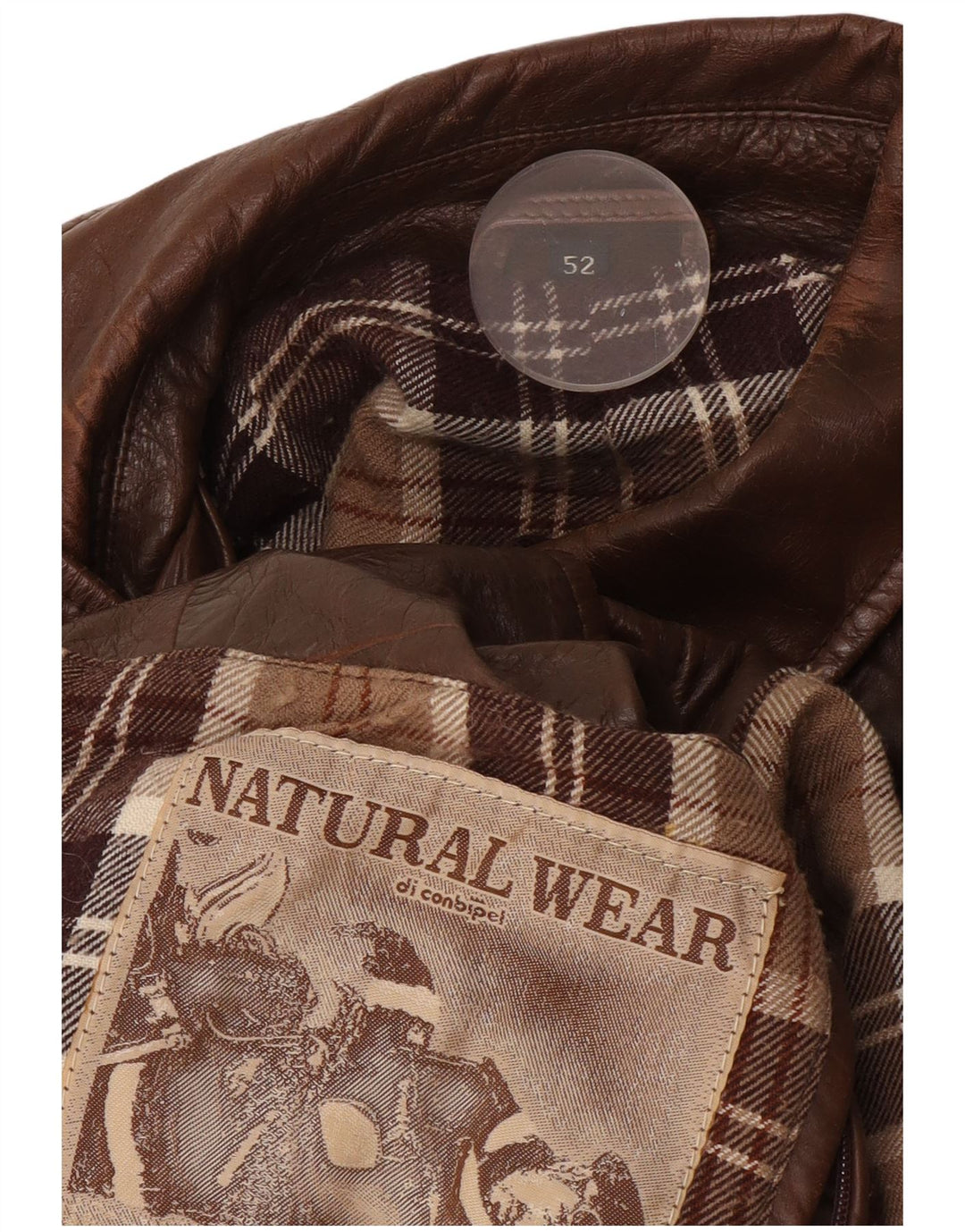 Jaqueta masculina de couro Conbipel Natural Wear IT 52 XL marrom