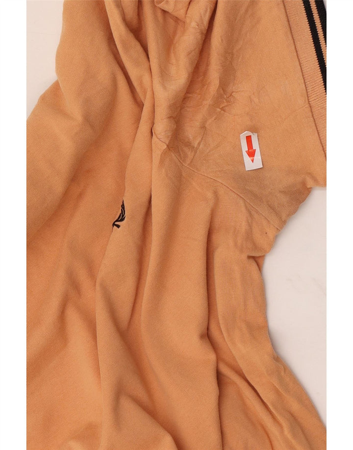Camiseta masculina Fred Perry de algodão listrado laranja médio