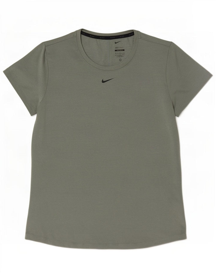 Camiseta feminina Nike Dri Fit Slim UK 16 grande poliéster verde