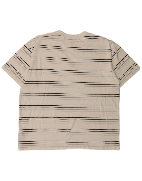 Camiseta masculina Nike Loose Fit Top XL de algodão listrado branco