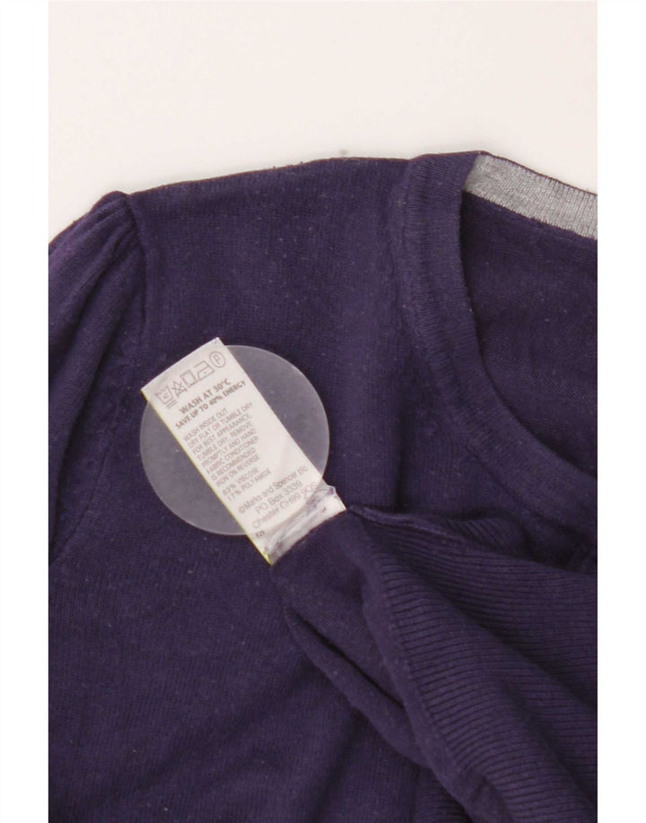 Suéter cardigã feminino Marks & Spencer UK 12 viscose roxa média