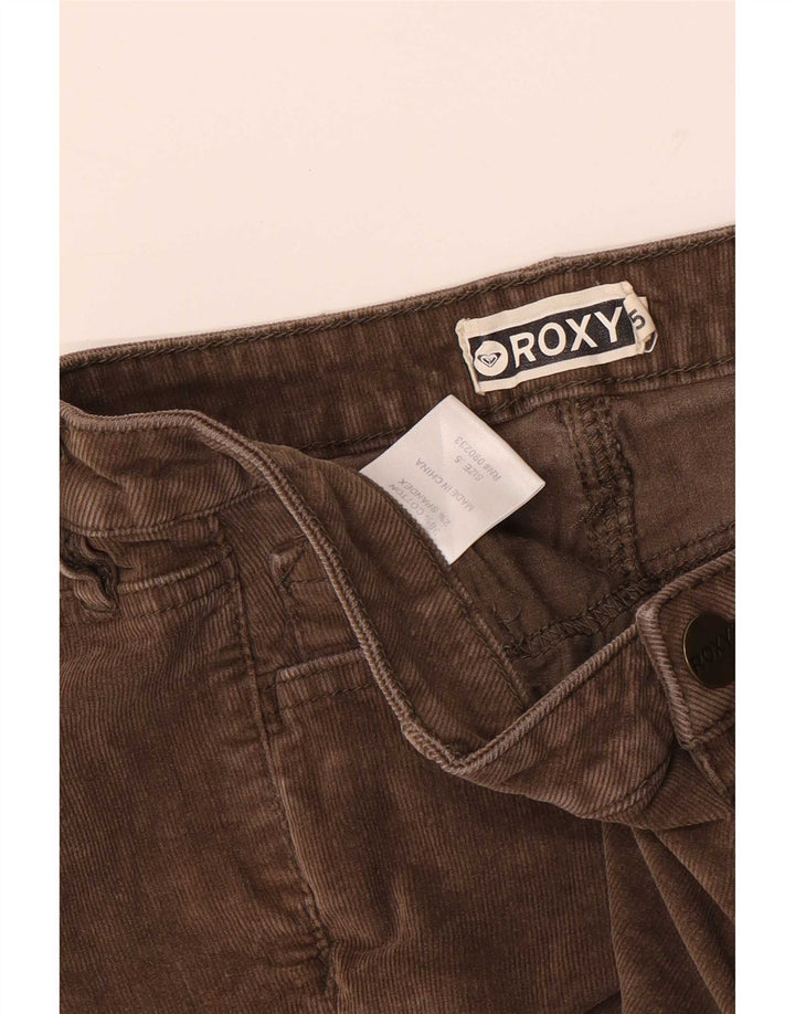 Shorts feminino de veludo Roxy US 5 pequeno W28 algodão marrom