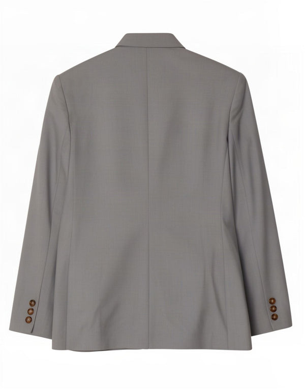 Jaqueta blazer feminina de 2 botões Benetton IT 42 lã azul médio