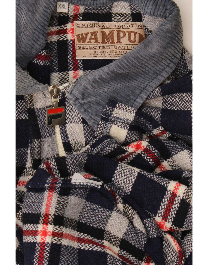 Camisa masculina de flanela Wampum 2XL xadrez azul marinho