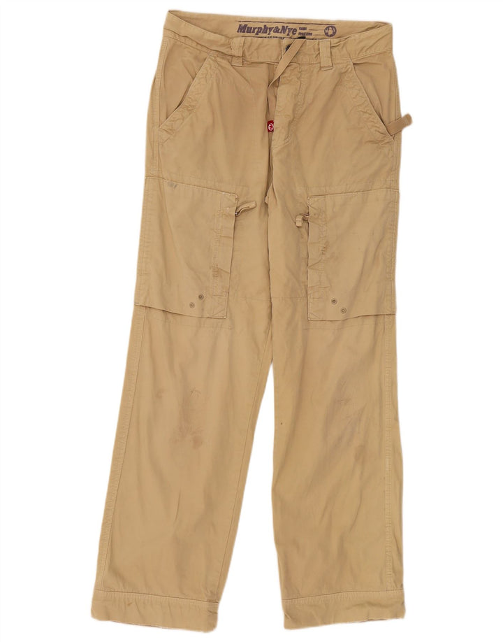 Calça cargo reta feminina Murphy & Nye W30 L30 algodão bege