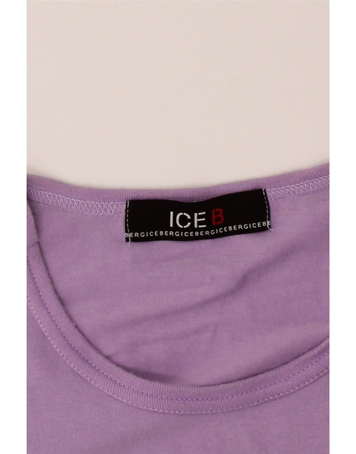 ICEBERG Womens T-Shirt Top UK 16 Large Purple Cotton Vintage Iceberg and Second-Hand Iceberg from Messina Hembry 