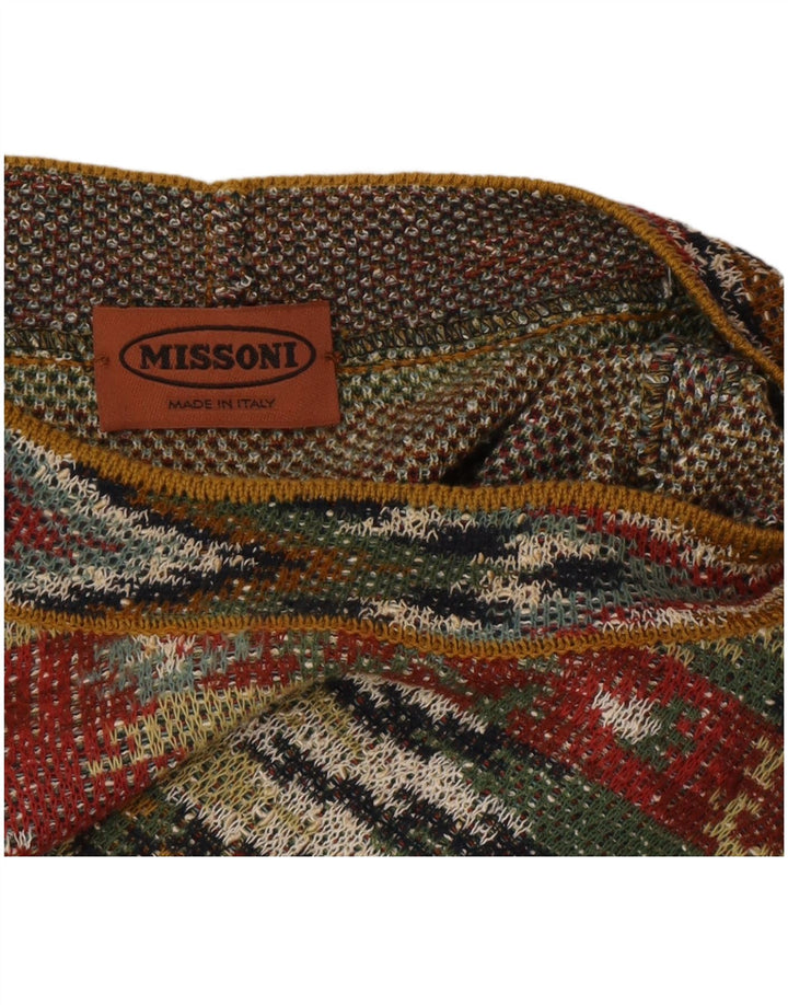 Suéter masculino MISSONI com gola redonda IT 54 XL multicolorido geométrico