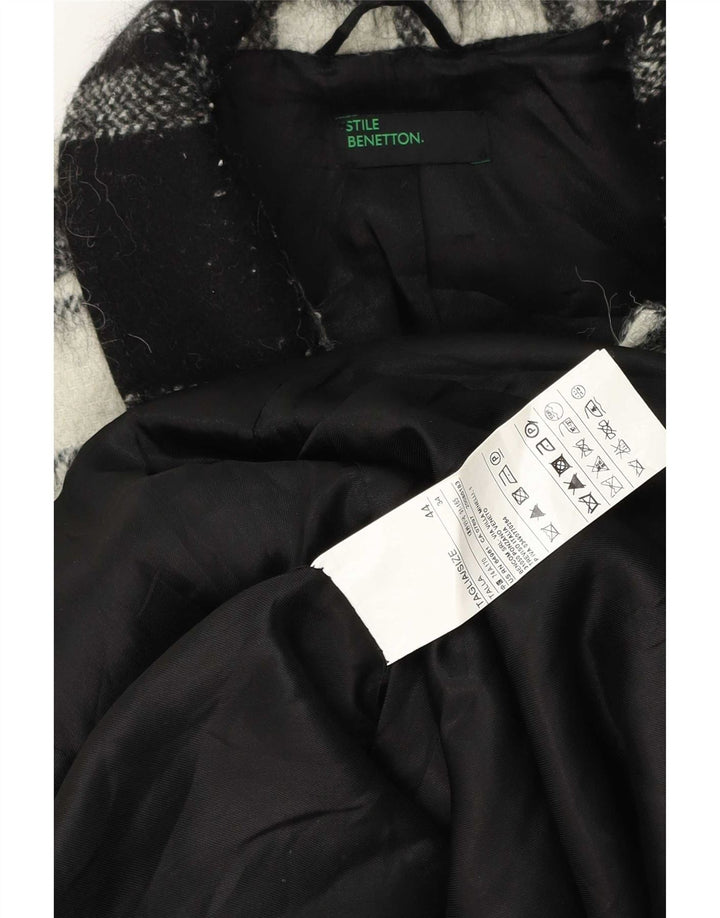 Sobretudo feminino Benetton IT 44 médio preto xadrez lã