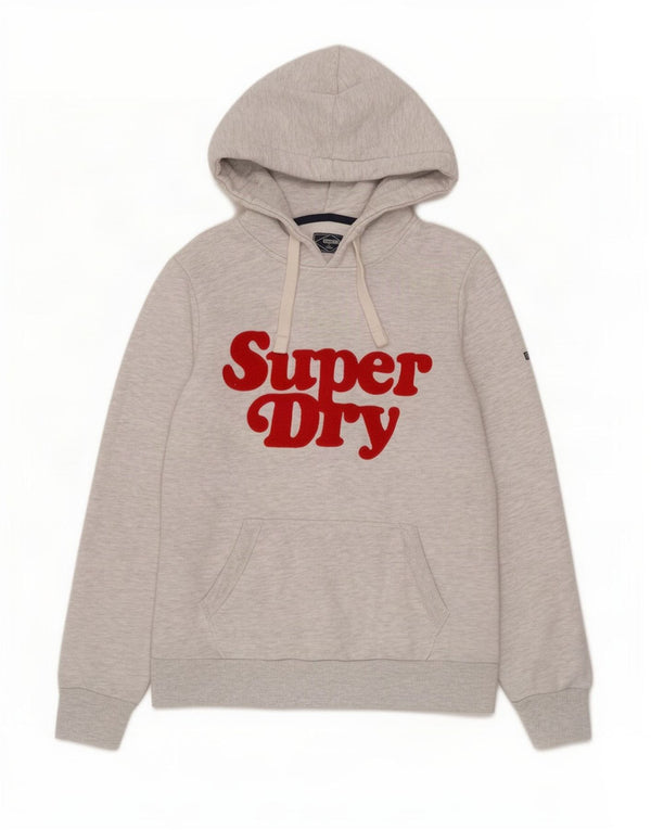 Superdry feminino gráfico moletom com capuz UK 8 pequeno algodão cinza