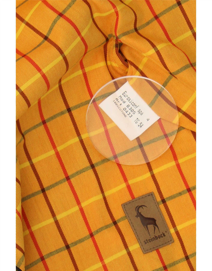Jaqueta reversível masculina Steinbock EU 54 2XL algodão xadrez amarelo