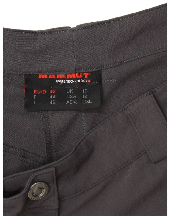 Calça cargo feminina reta MAMMUT Reino Unido 16 grande W32 L32 cinza nylon
