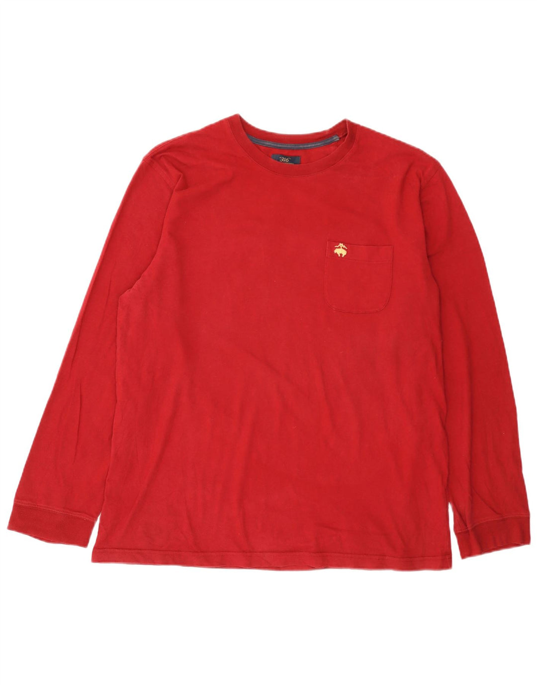 Brooks Brothers Mens Regular Fit Top Manga Longa Grande Algodão Vermelho
