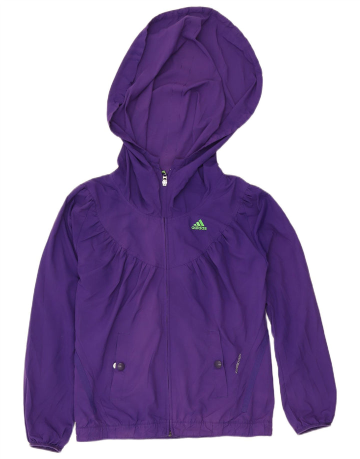 Adidas Womens Hooded Tracksuit Top Jacket UK 16 Grande Roxo Poliéster
