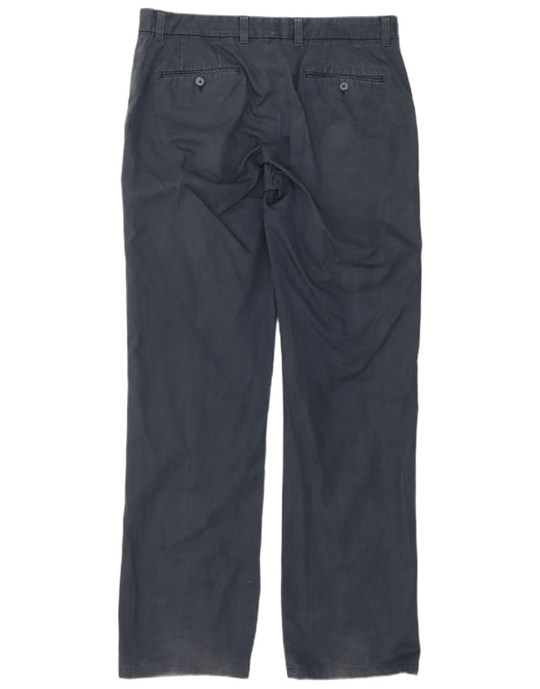 Calça Chino masculina Dkny Soho relaxada W32 L34 algodão azul marinho