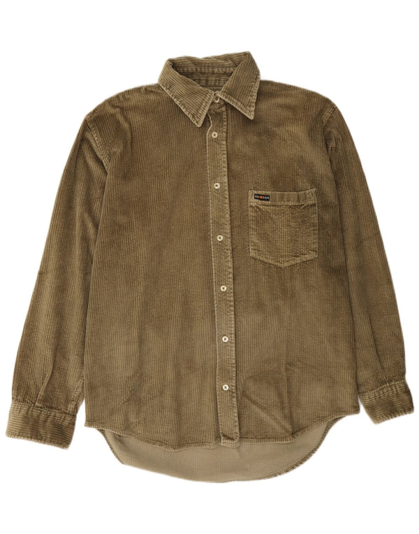 Camisa masculina de veludo Energie grande de algodão cáqui
