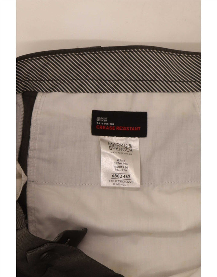 Calça masculina Marks & Spencer Pegged Suit W40 L31 Poliéster cáqui