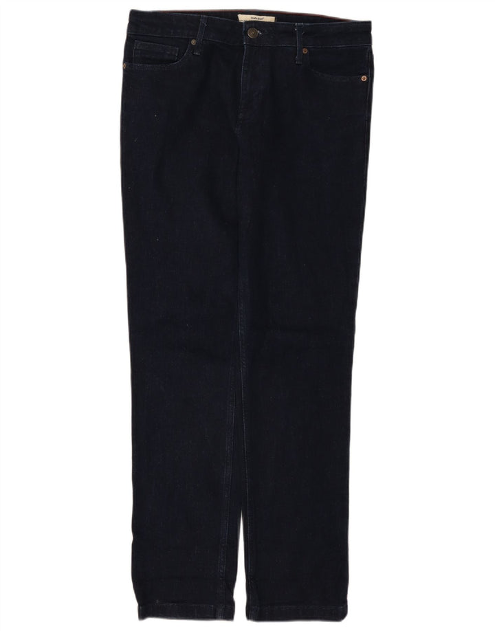 Jeans retos femininos White Stuff UK 12 médio W32 L30 algodão azul marinho