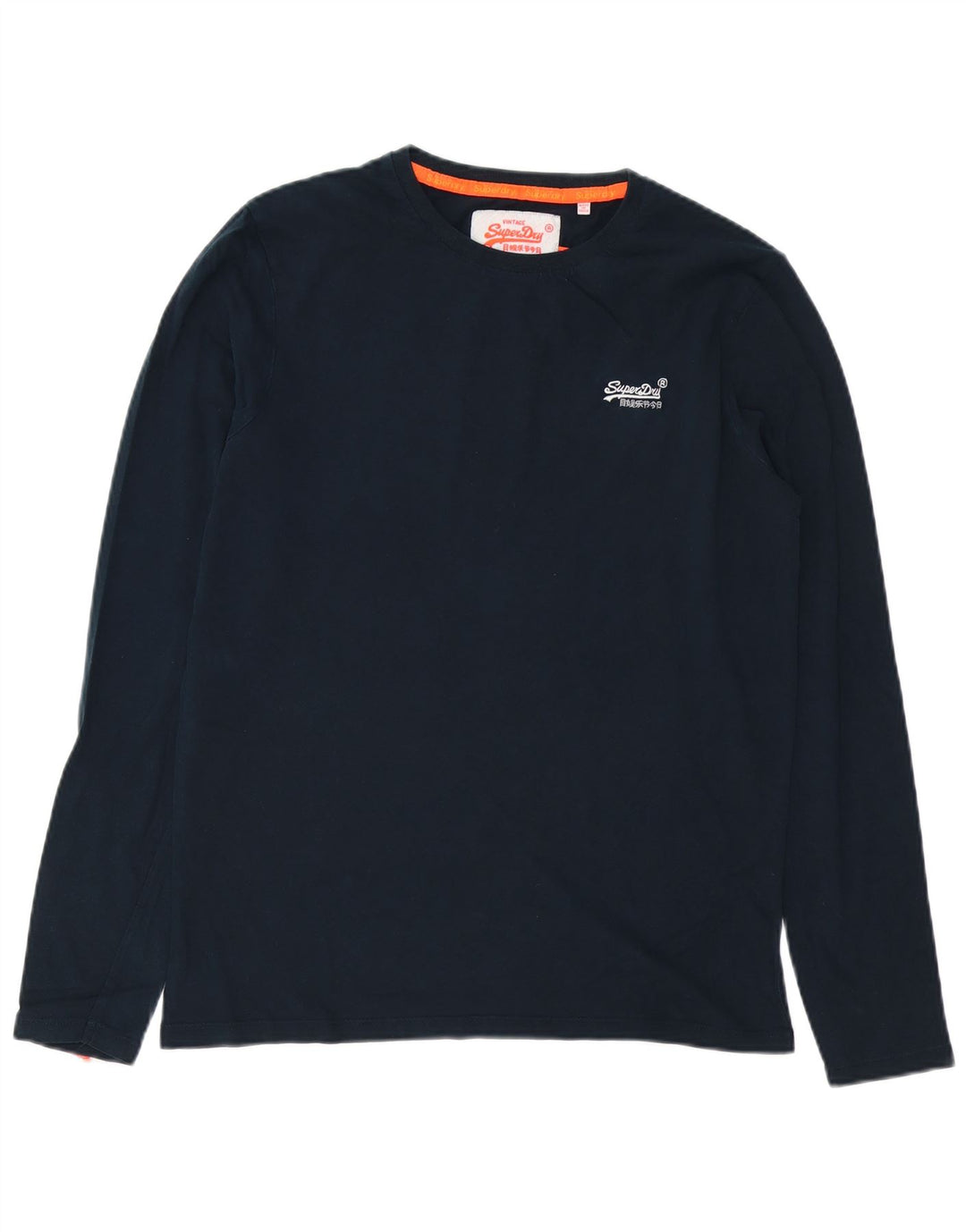 SUPERDRY Top masculino manga comprida grande azul marinho