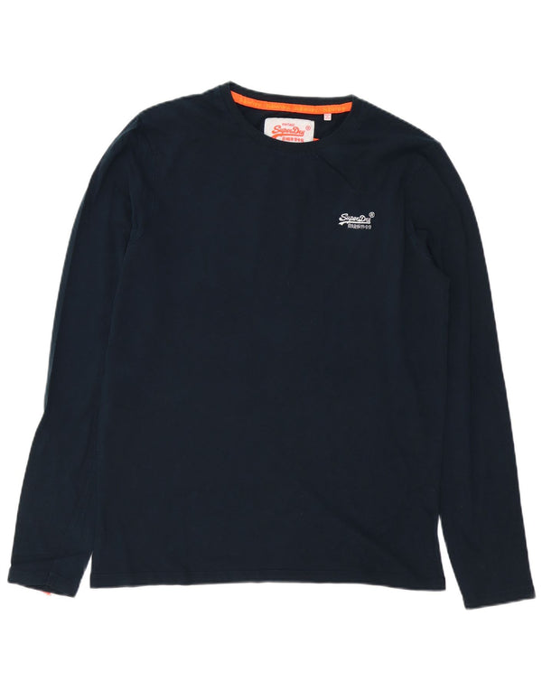 SUPERDRY Top masculino manga comprida grande azul marinho