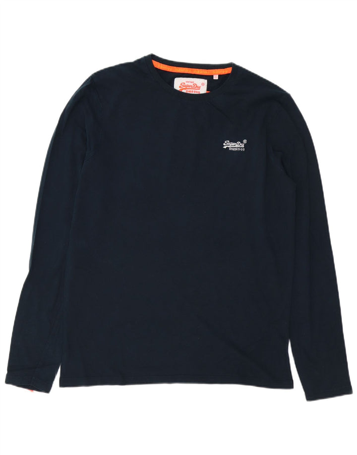 SUPERDRY Top masculino manga comprida grande azul marinho