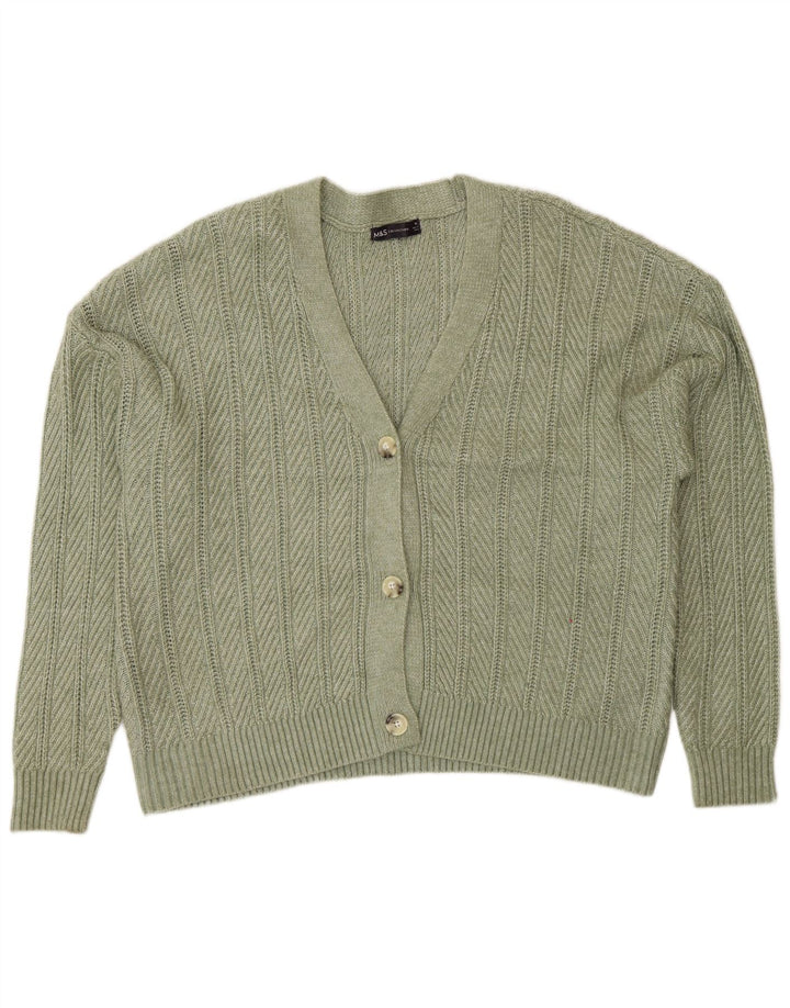 Suéter cardigã feminino Marks & Spencer UK 18 XL verde poliéster