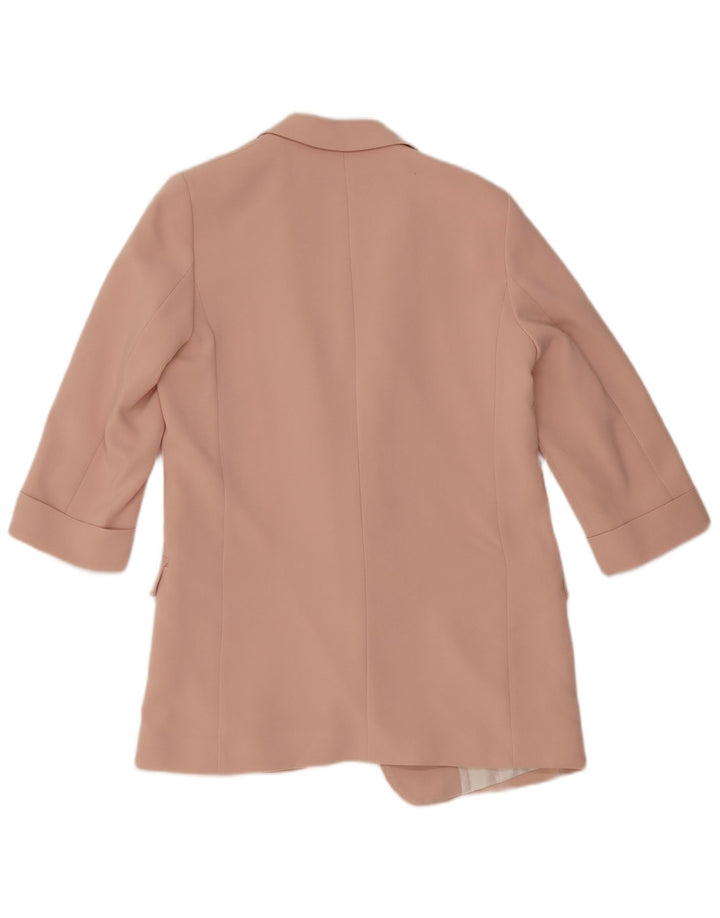 Zara Jaqueta Blazer Feminina Manga 3/4 Aberta Reino Unido 10 Pequena Rosa