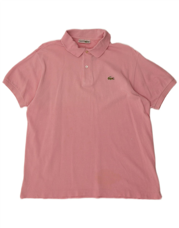 Camisa polo masculina Lacoste tamanho 5 grande algodão rosa