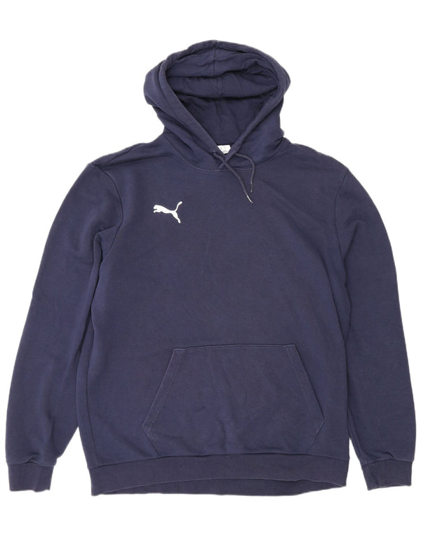 Puma moletom com capuz masculino grande algodão azul marinho