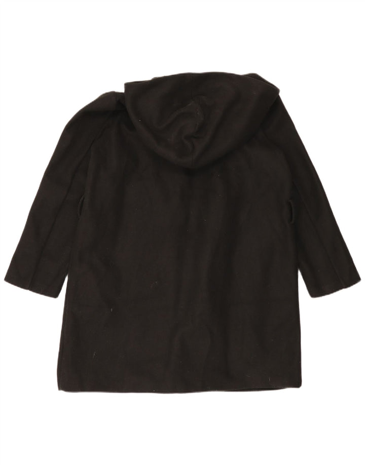 Sobretudo oversized com capuz feminino Zara UK 10 pequeno poliéster preto