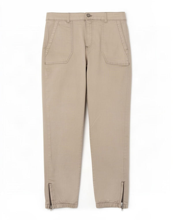 Calça cargo feminina de cintura alta Marks & Spencer Reino Unido 12 médio W30 L25 bege