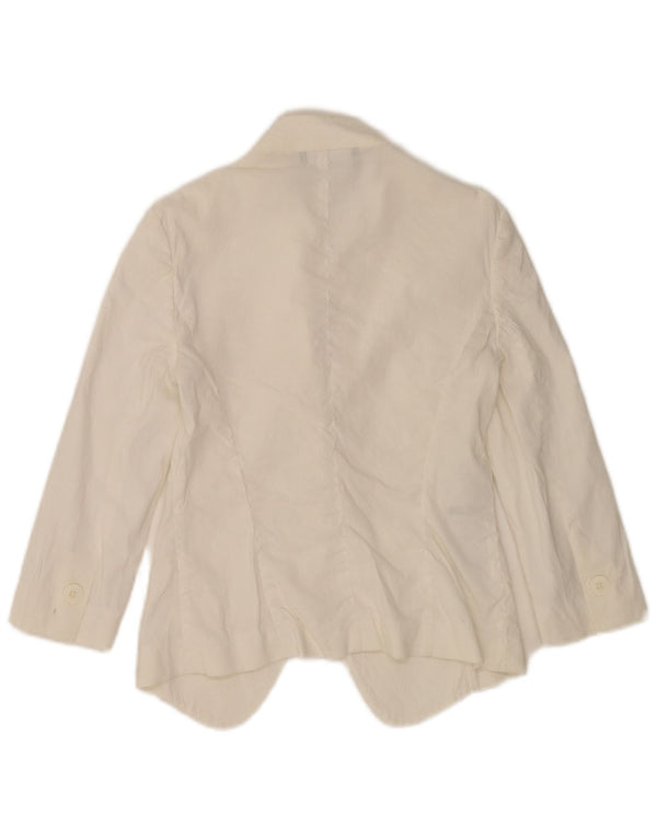 Jaqueta blazer feminina Emporio Armani manga 3/4 com 1 botão IT 36 XS branco
