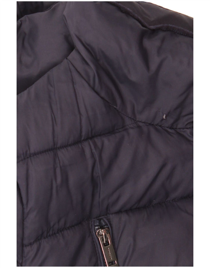 Casaco acolchoado feminino Monsoon UK 14 médio azul marinho nylon